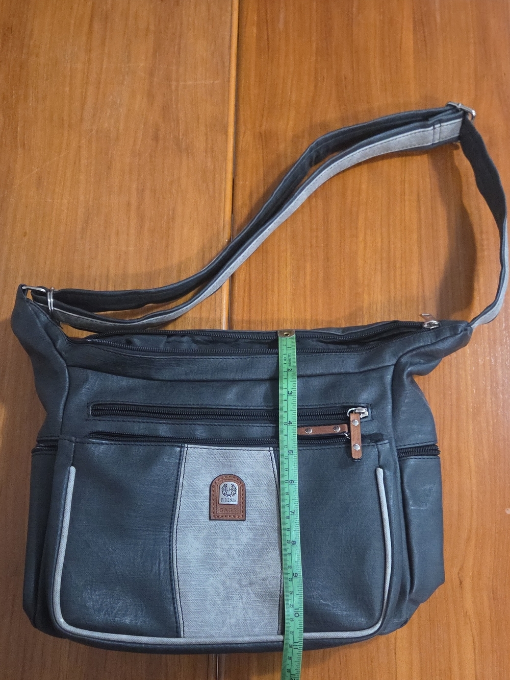 Tignanello Black & Gray Shoulder Bag